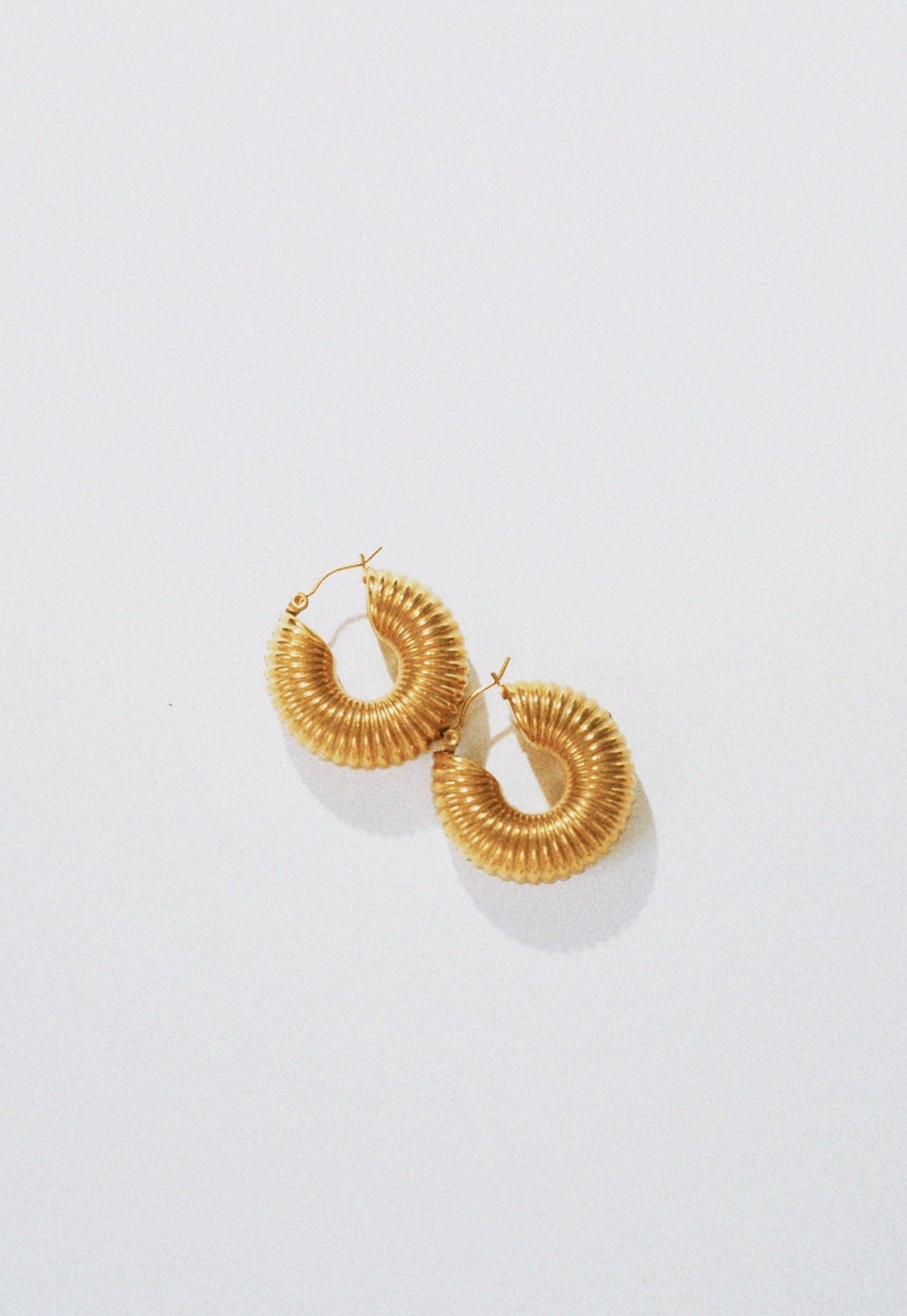 Dixie Jem oversized chunky textured gold plated vintage inspired think hoop earrings